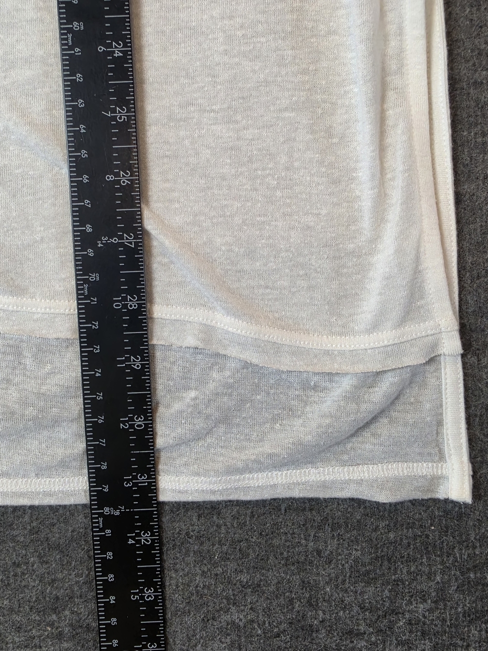 rag & bone JEAN Off-White Slub Center Seam High-Low Tee Shirt Small Linen Blend - Picture 6 of 10